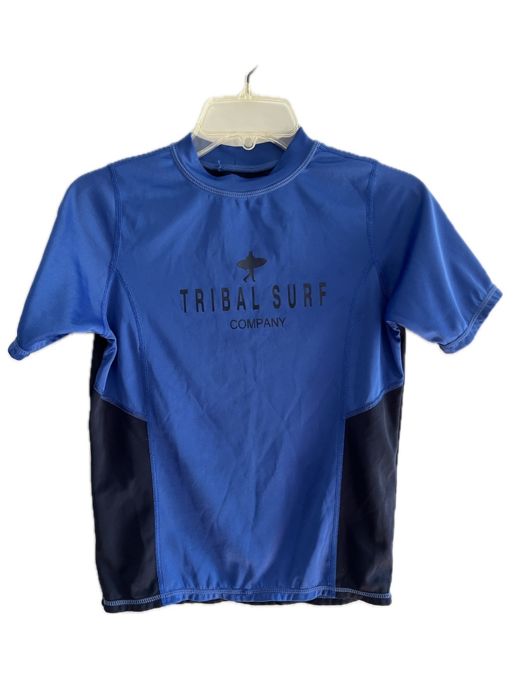 Tribal Surf Boys Sunspecs Short Sleeve Blue Kids Rash Guard Swim Shirt Youth XL